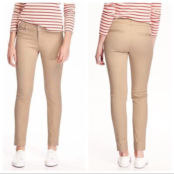 Old Navy Pixie ankle Rolled Oats tan neutral pants size 4 - Picture 1 of 8